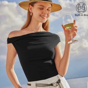 OGL Eco-SkinKiss Multi-wear Versatile Necklines Brami Top Sz Medium Womens Black